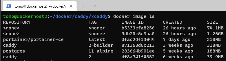 docker image ls