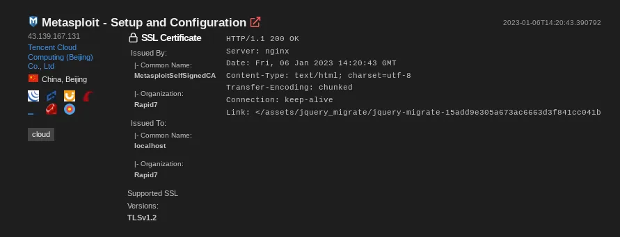 Metasploit hosted on a PupyRAT server