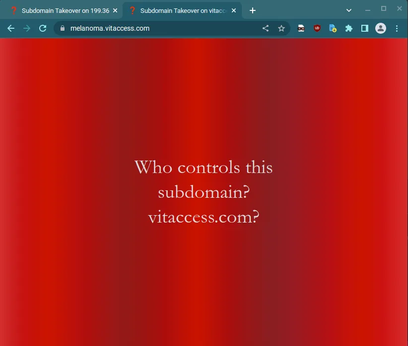 Visiting the domain reveals its true intention