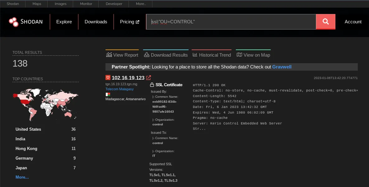 Searching for an unusual OU=CONTROL